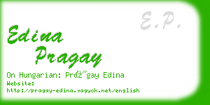 edina pragay business card